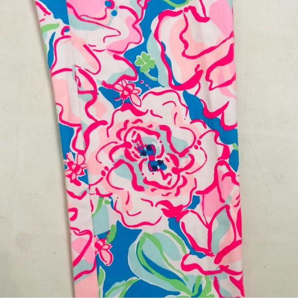 Lilly Pulitzer Style No 49057 Pink Floral Pant Womens Size 6 Crop Capri - Picture 10 of 10